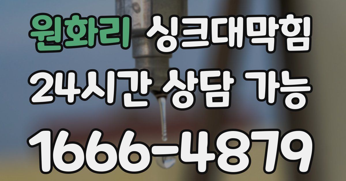 원화리 싱크대 뚫기