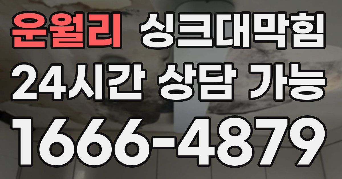 운월리 싱크대 뚫기