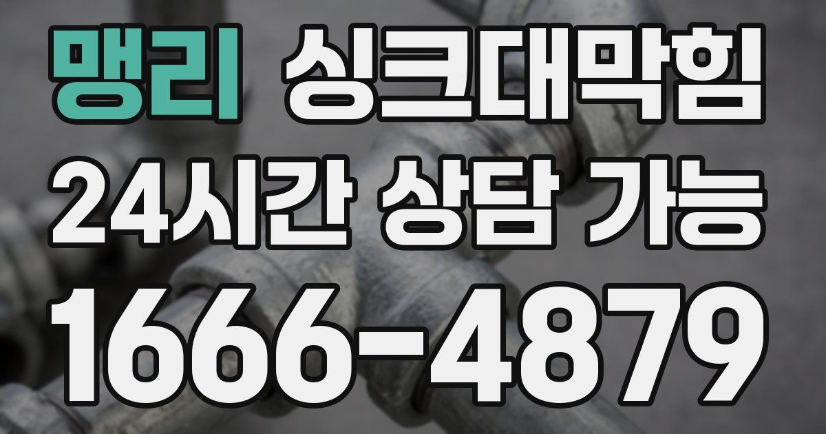 맹리 싱크대 뚫기