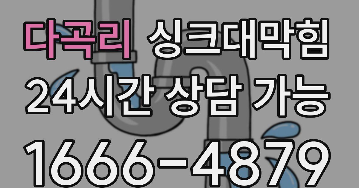 다곡리 싱크대 뚫기