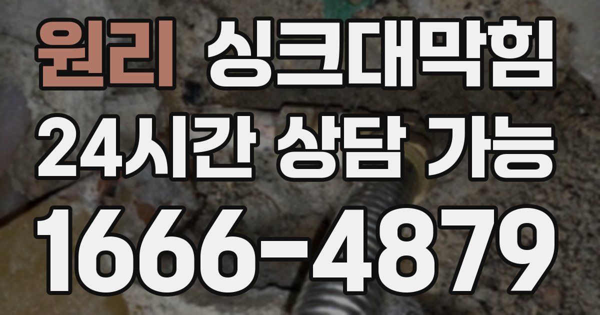 원리 싱크대 뚫기