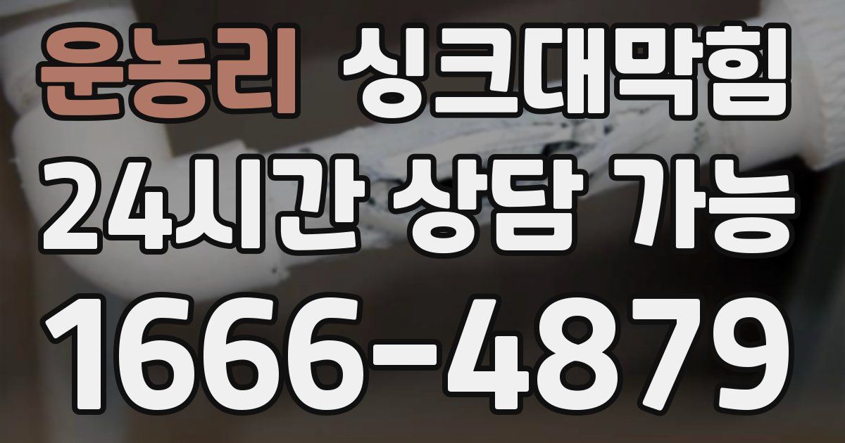 운농리 싱크대 뚫기