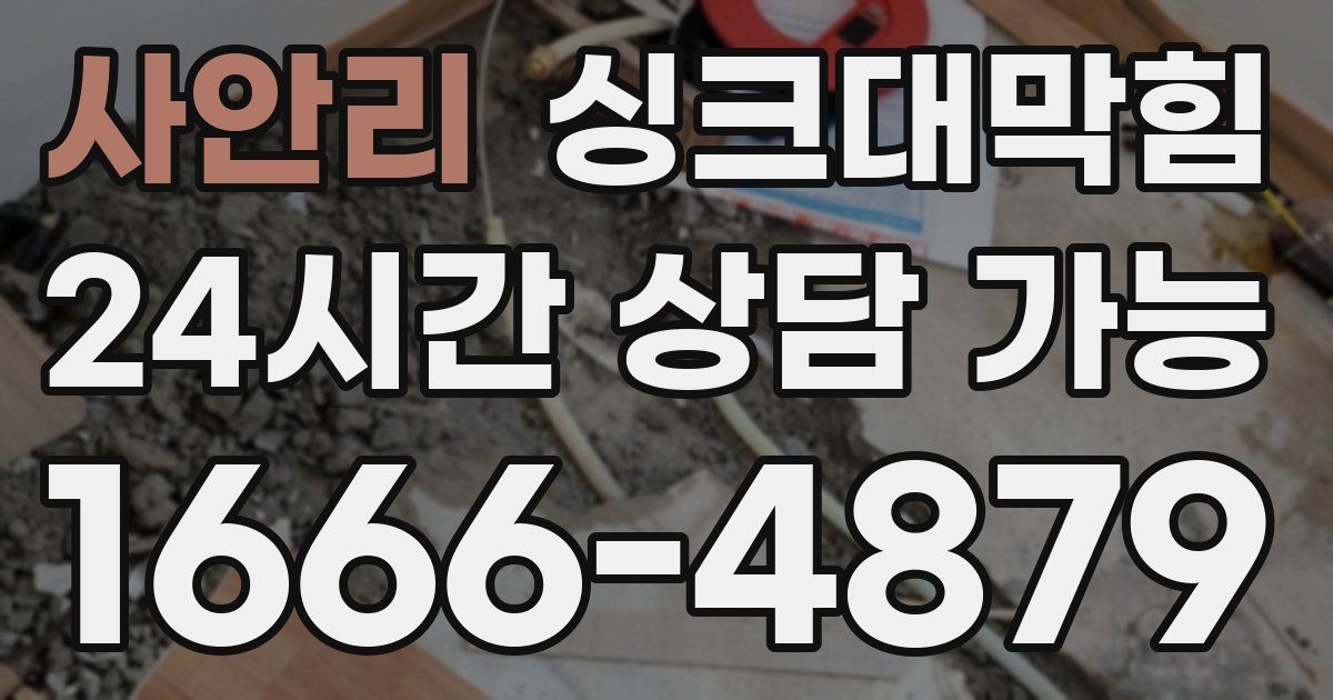사안리 싱크대 뚫기