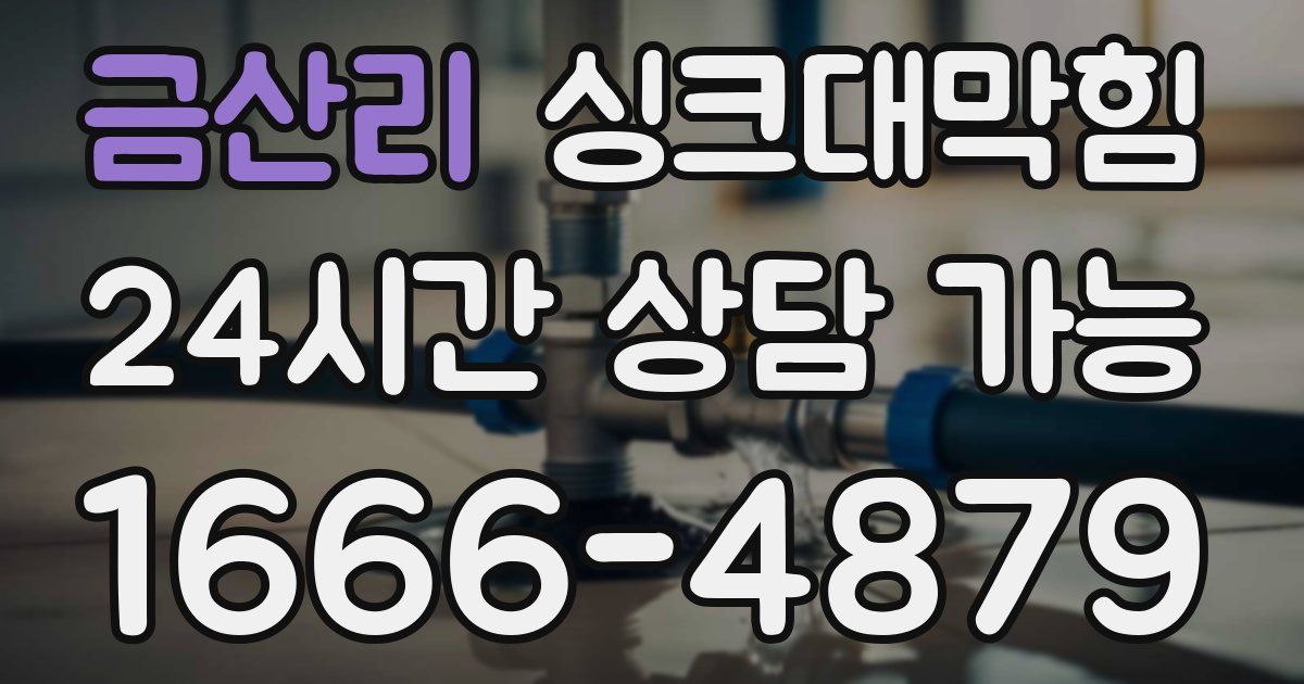 금산리 싱크대 뚫기