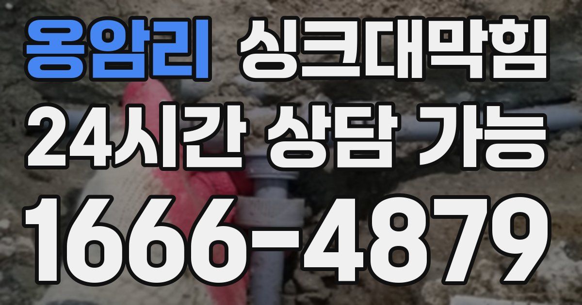 옹암리 싱크대 뚫기