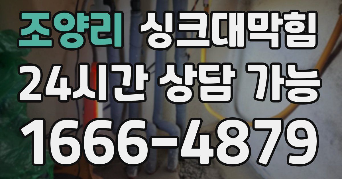 조양리 싱크대 뚫기