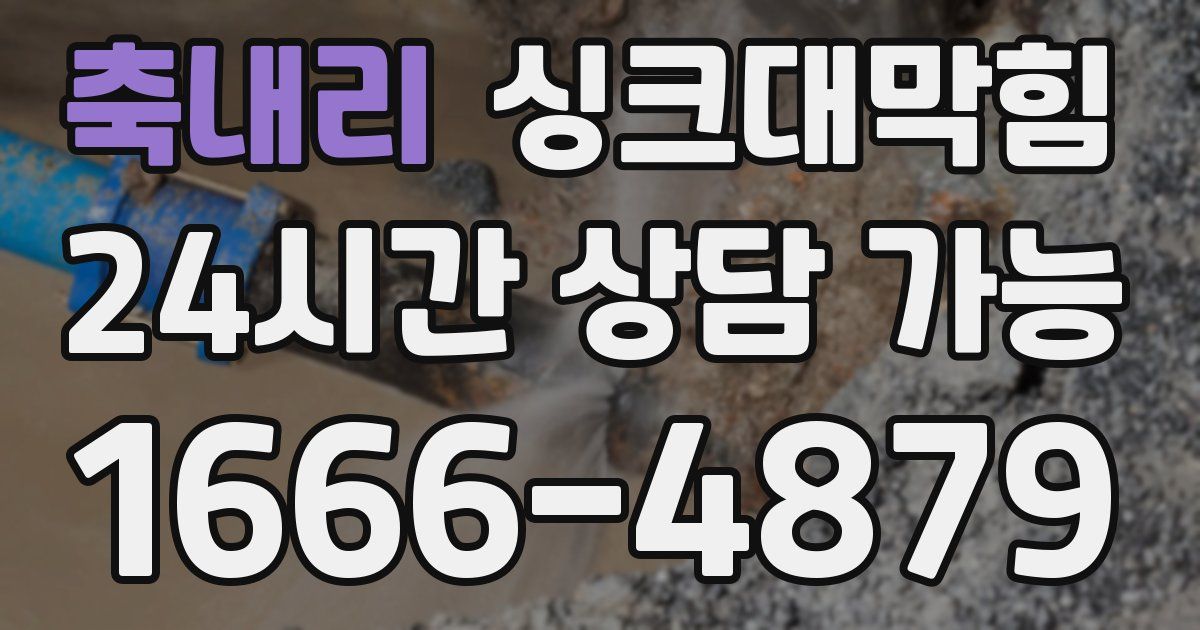 축내리 싱크대 뚫기