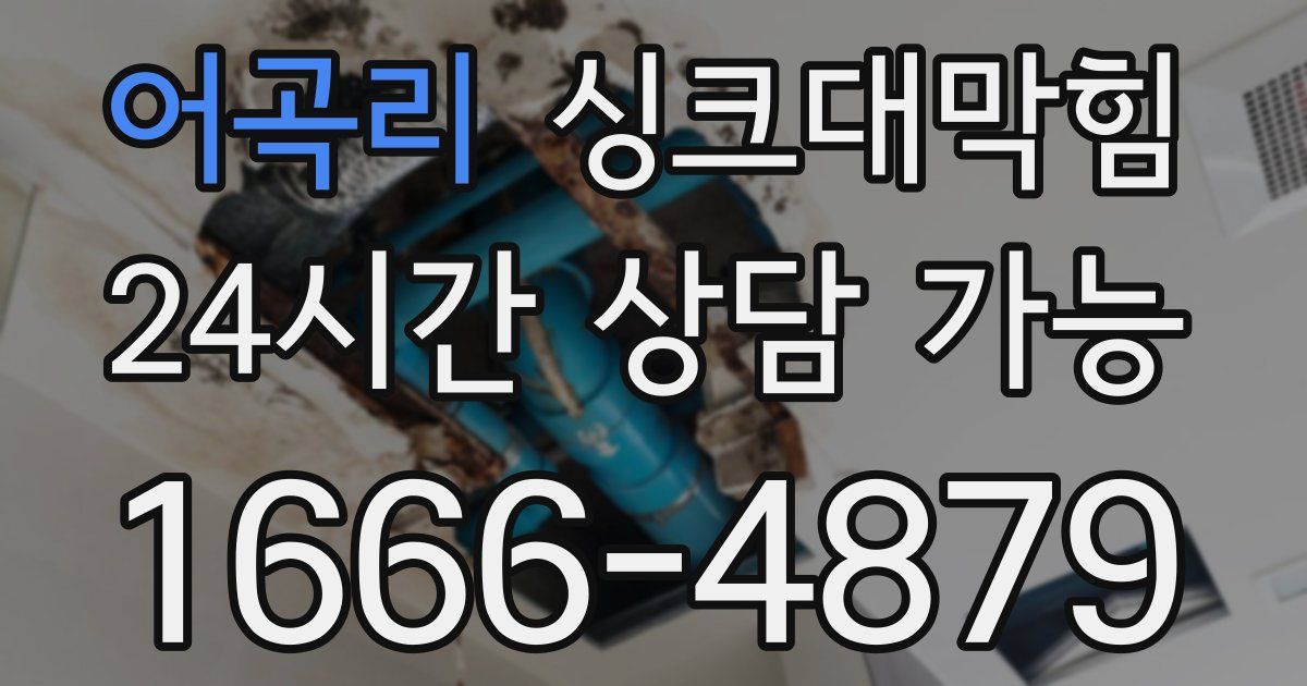 어곡리 싱크대 뚫기