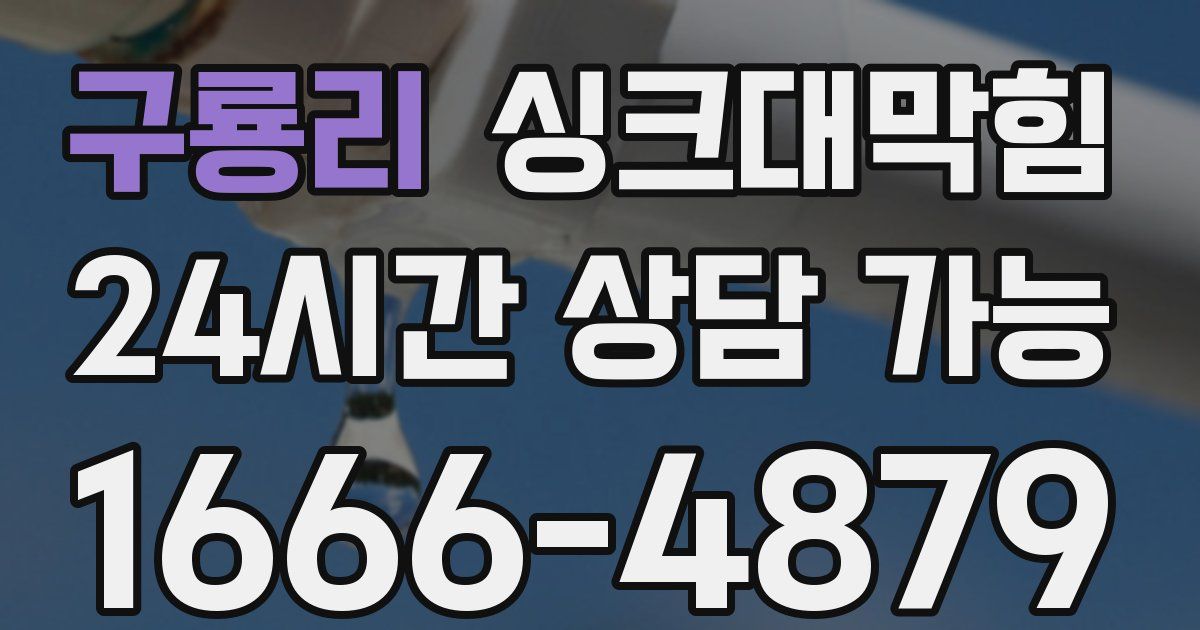 구룡리 싱크대 뚫기