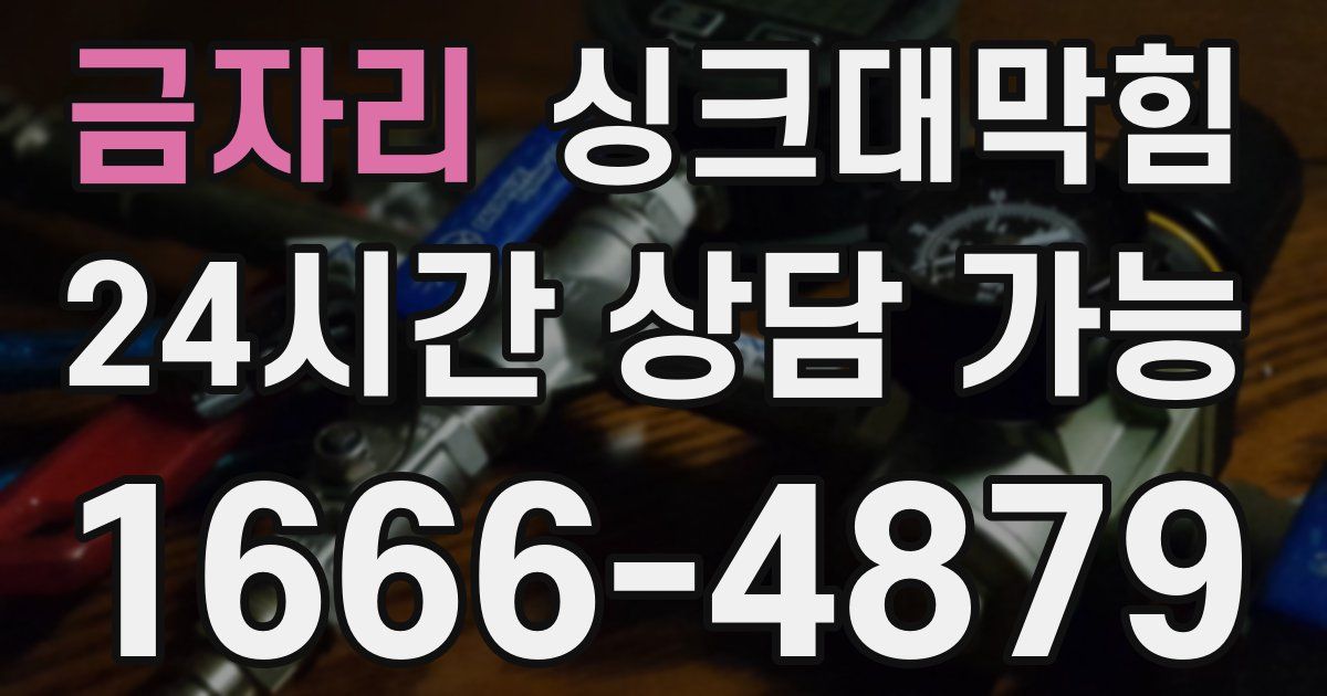 금자리 싱크대 뚫기