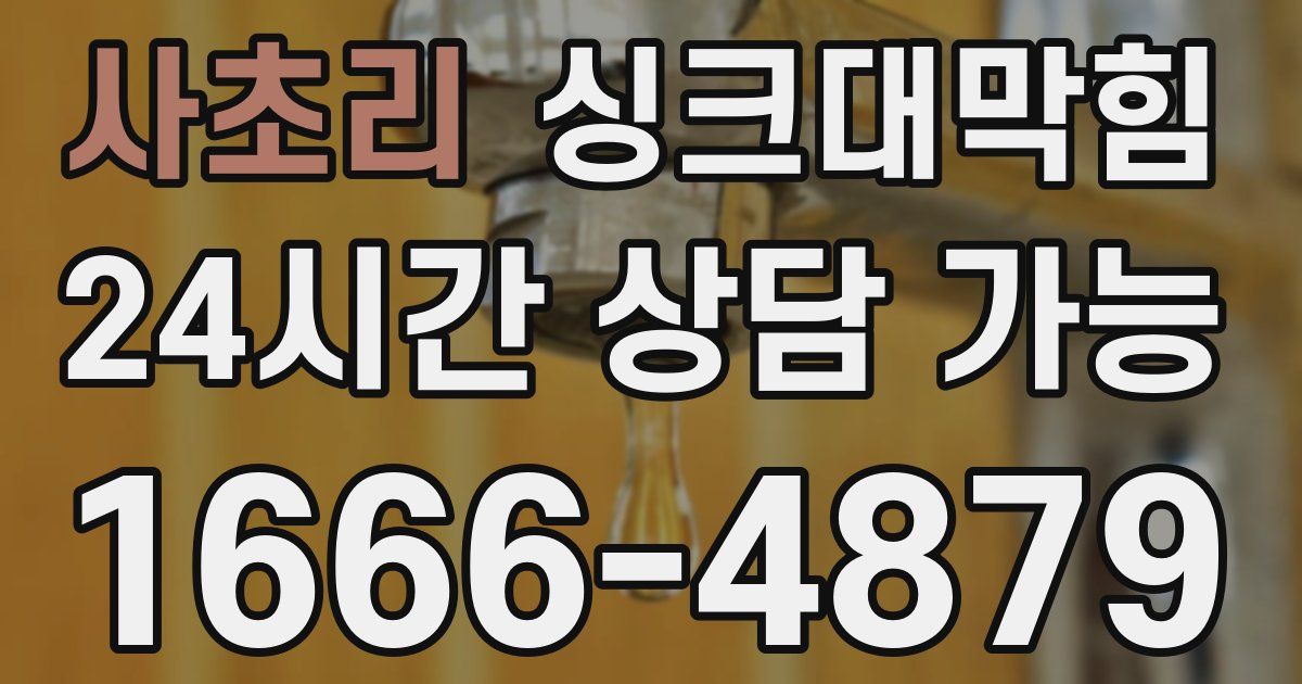 사초리 싱크대 뚫기