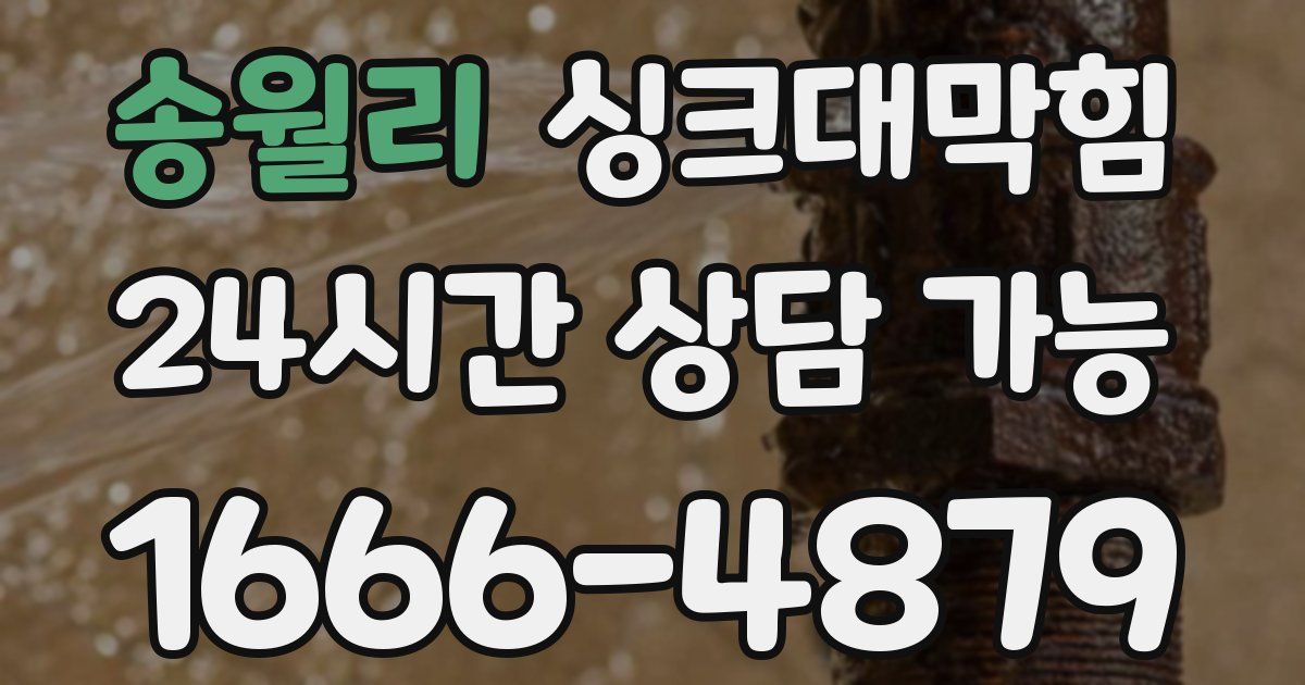 송월리 싱크대 뚫기