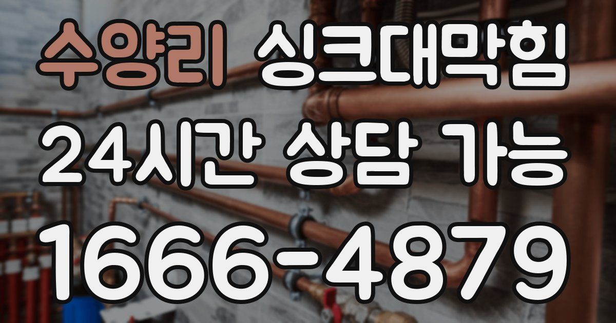 수양리 싱크대 뚫기