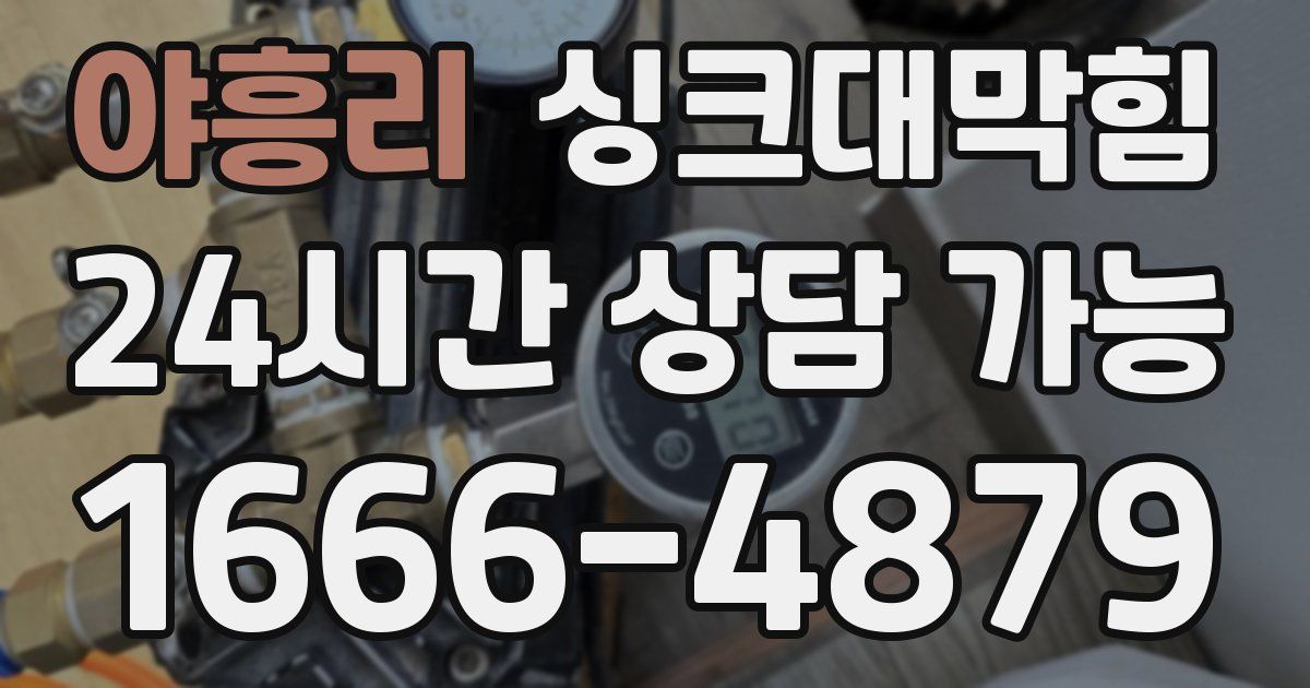 야흥리 싱크대 뚫기