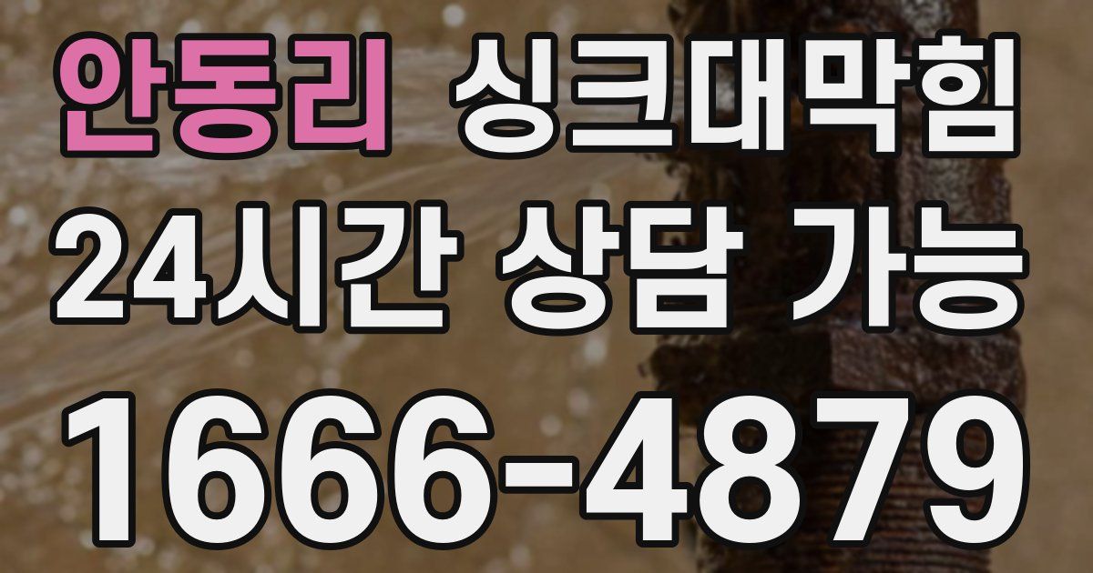 안동리 싱크대 뚫기