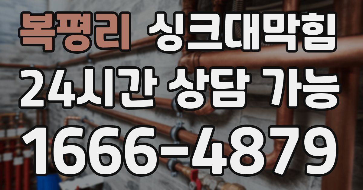 복평리 싱크대 뚫기