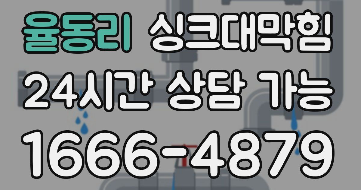 율동리 싱크대 뚫기