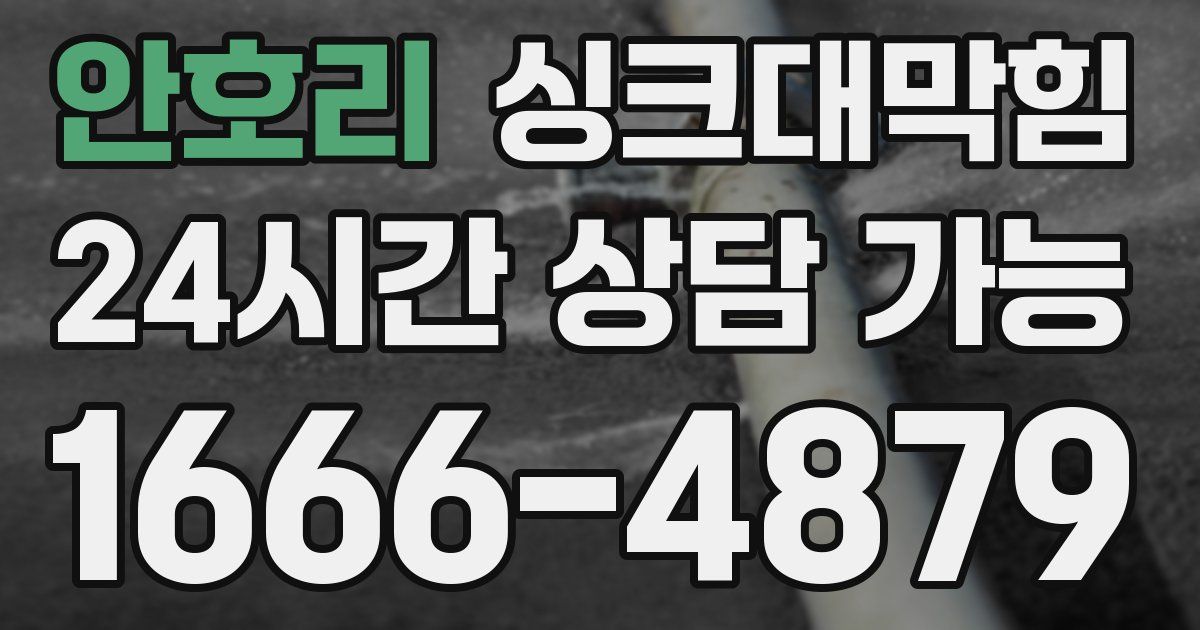 안호리 싱크대 뚫기