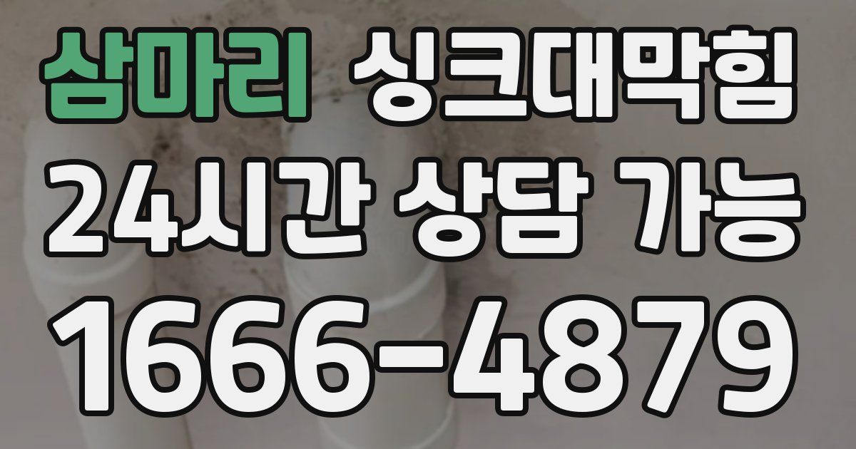 삼마리 싱크대 뚫기