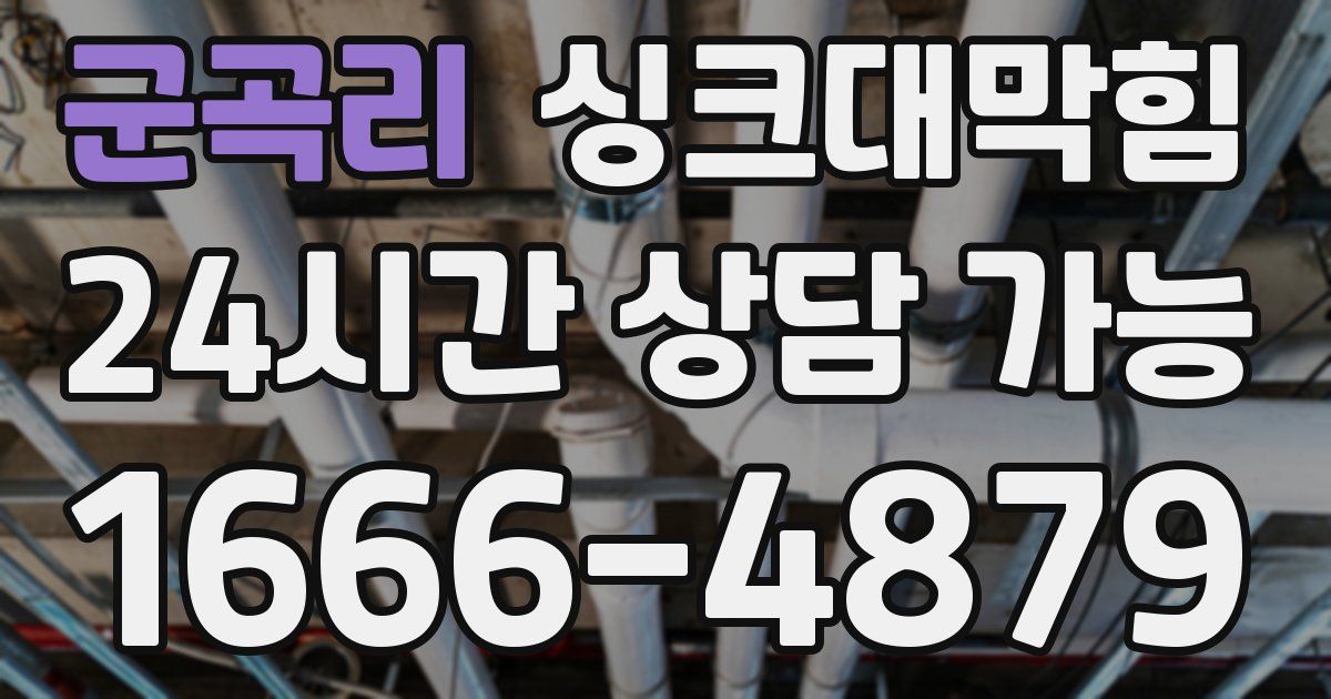 군곡리 싱크대 뚫기