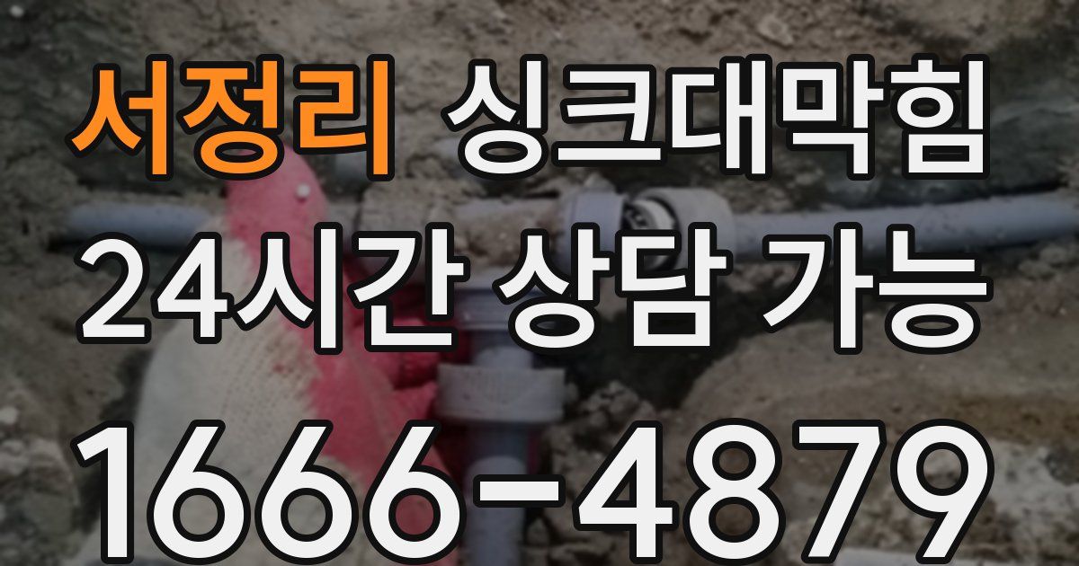 서정리 싱크대 뚫기