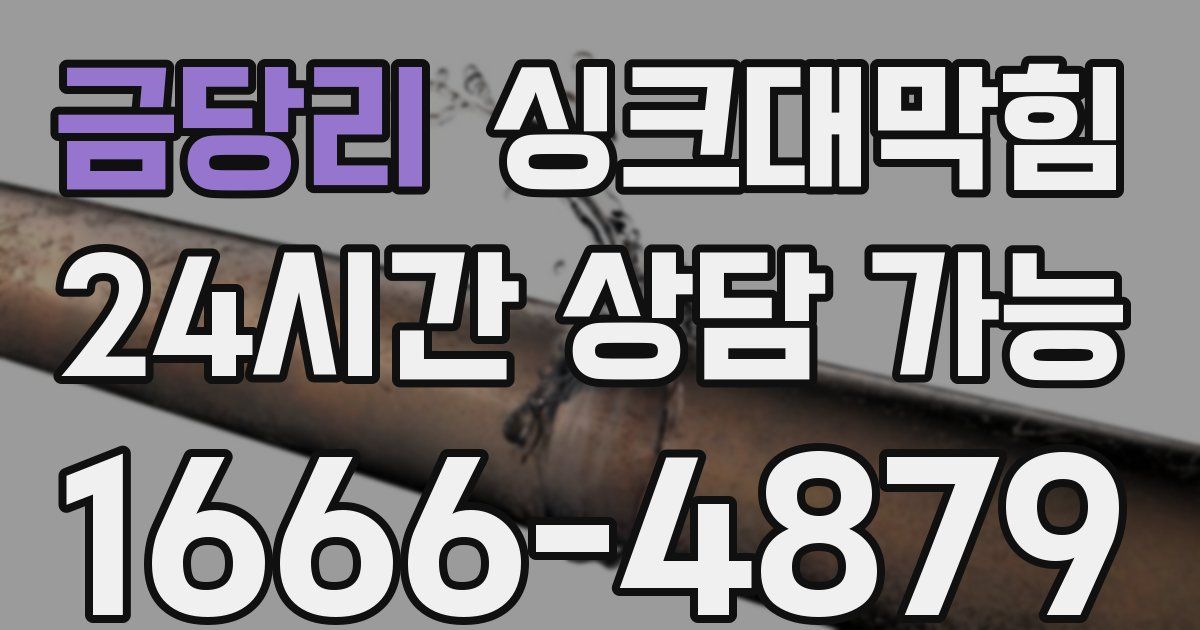 금당리 싱크대 뚫기