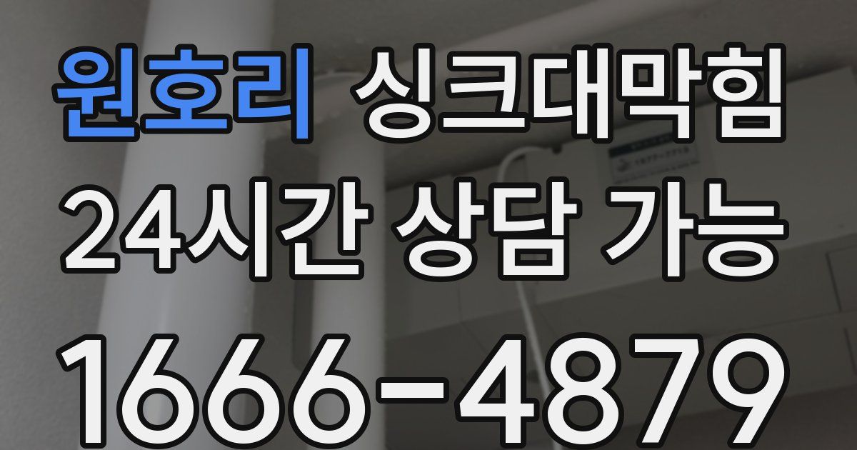 원호리 싱크대 뚫기