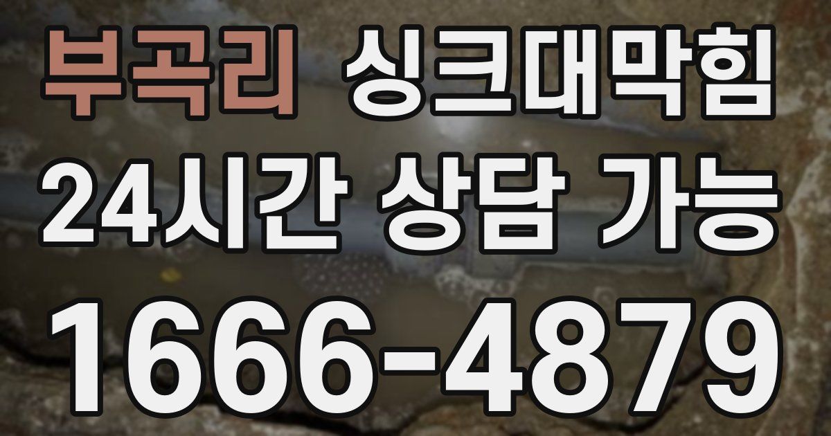 부곡리 싱크대 뚫기