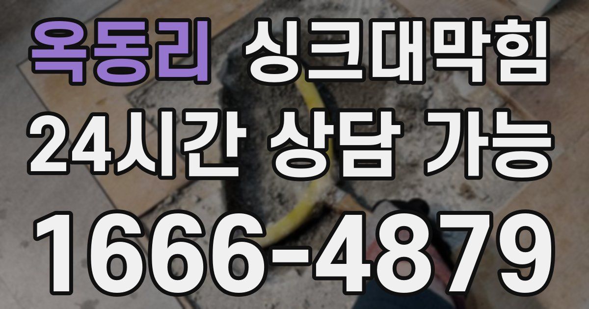 옥동리 싱크대 뚫기