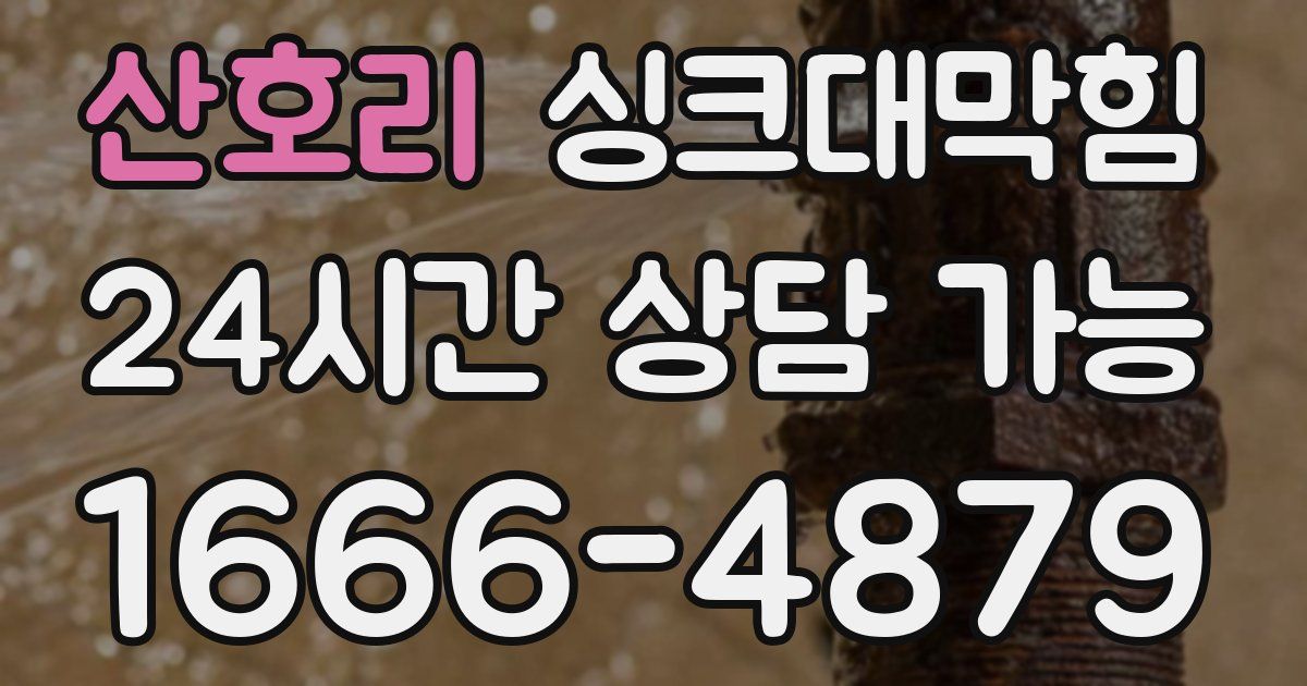 산호리 싱크대 뚫기