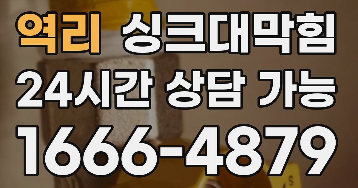 역리 싱크대 뚫기