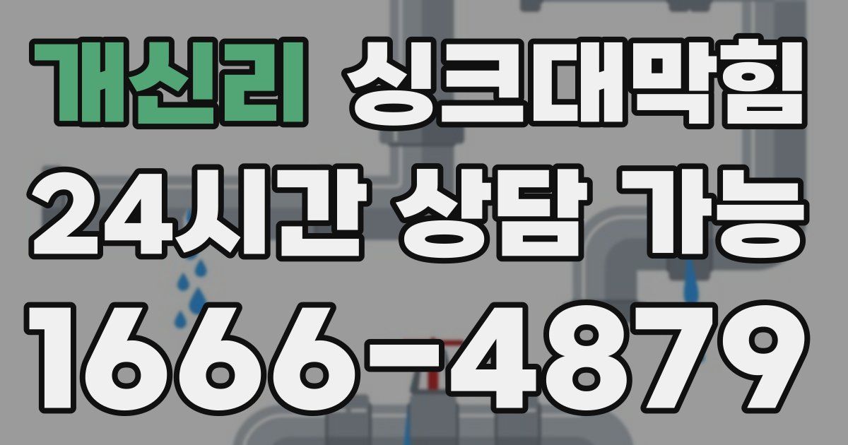 개신리 싱크대 뚫기