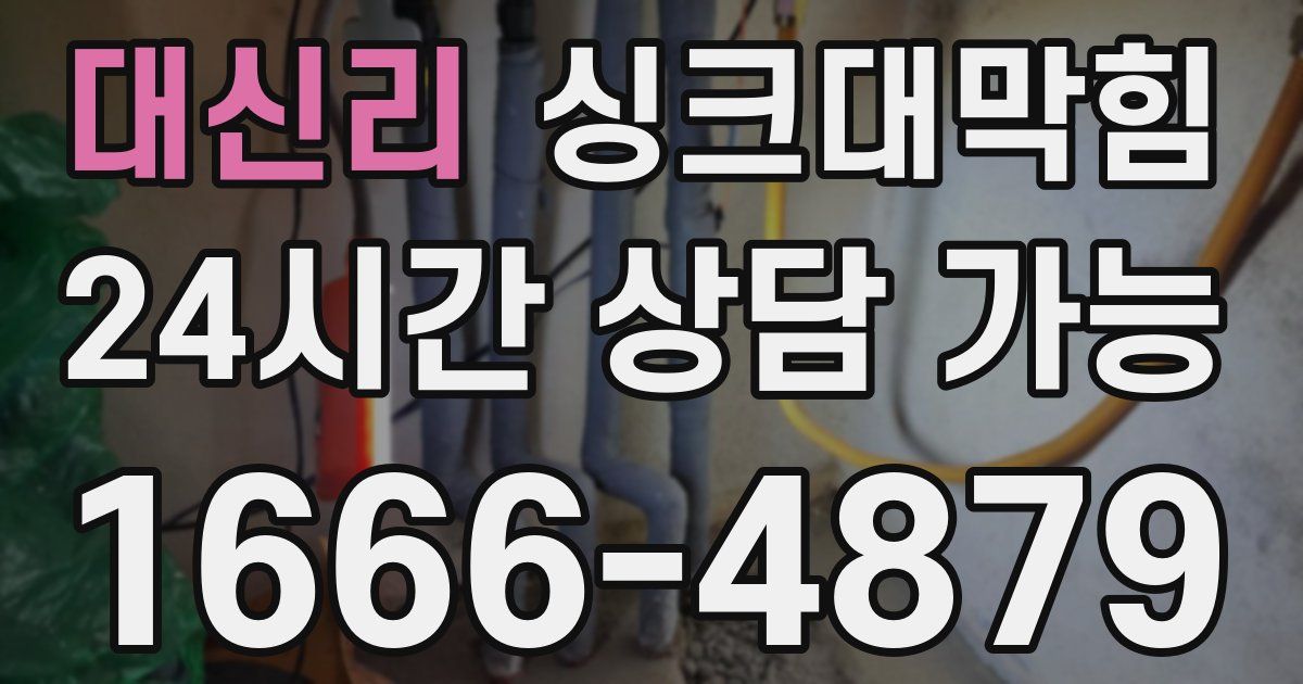 대신리 싱크대 뚫기