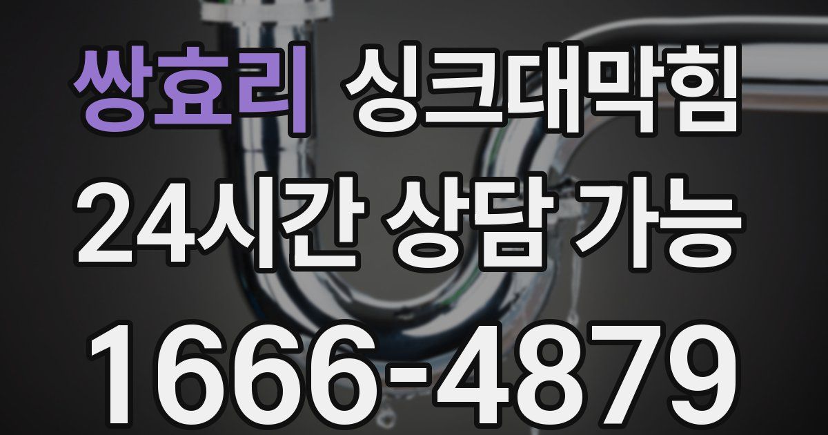 쌍효리 싱크대 뚫기