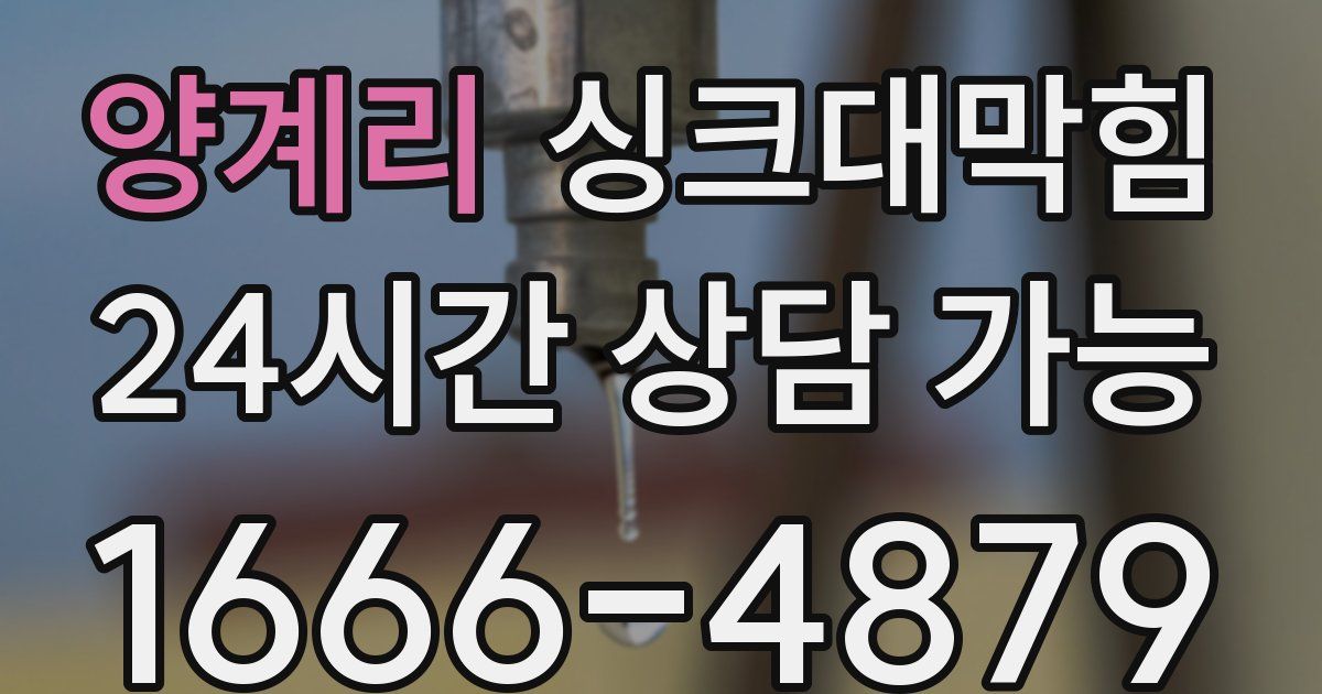 양계리 싱크대 뚫기