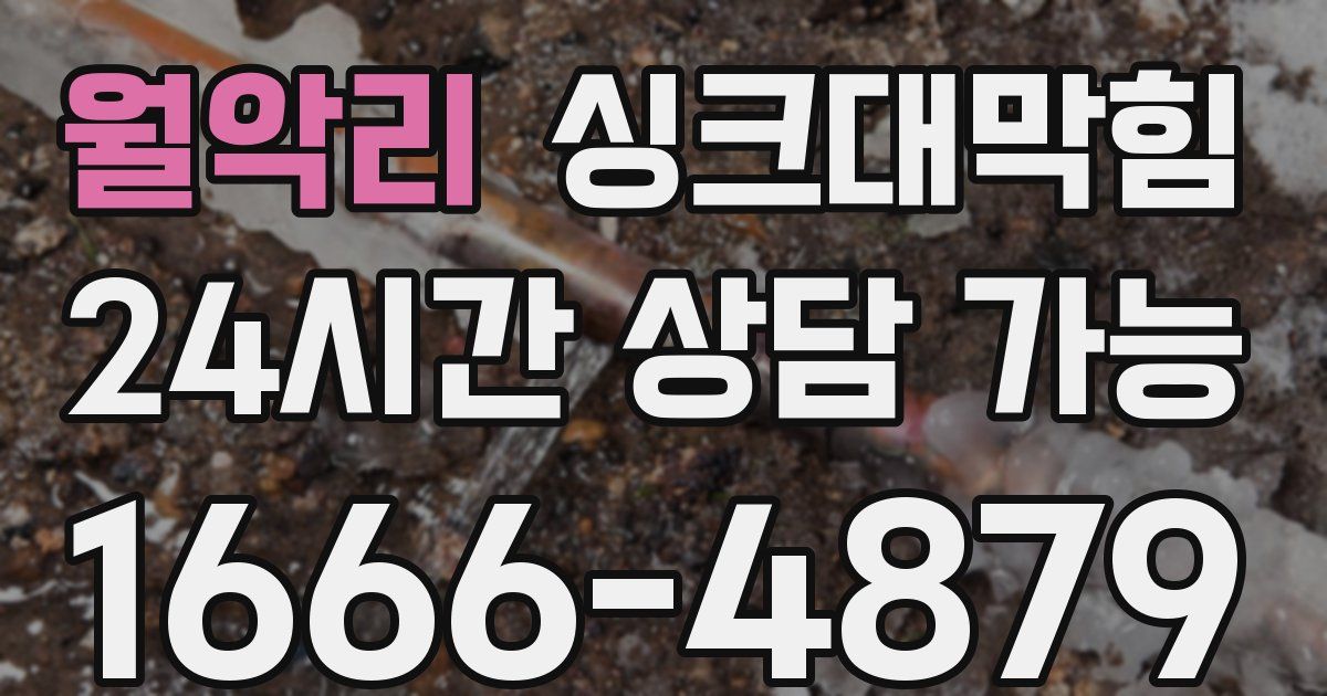 월악리 싱크대 뚫기