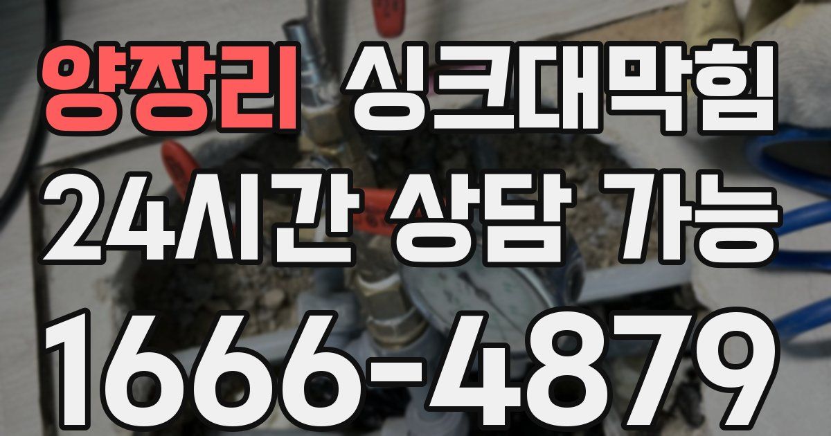 양장리 싱크대 뚫기