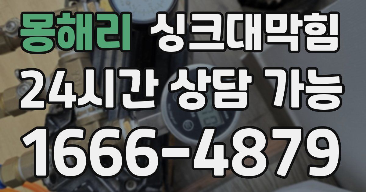 몽해리 싱크대 뚫기