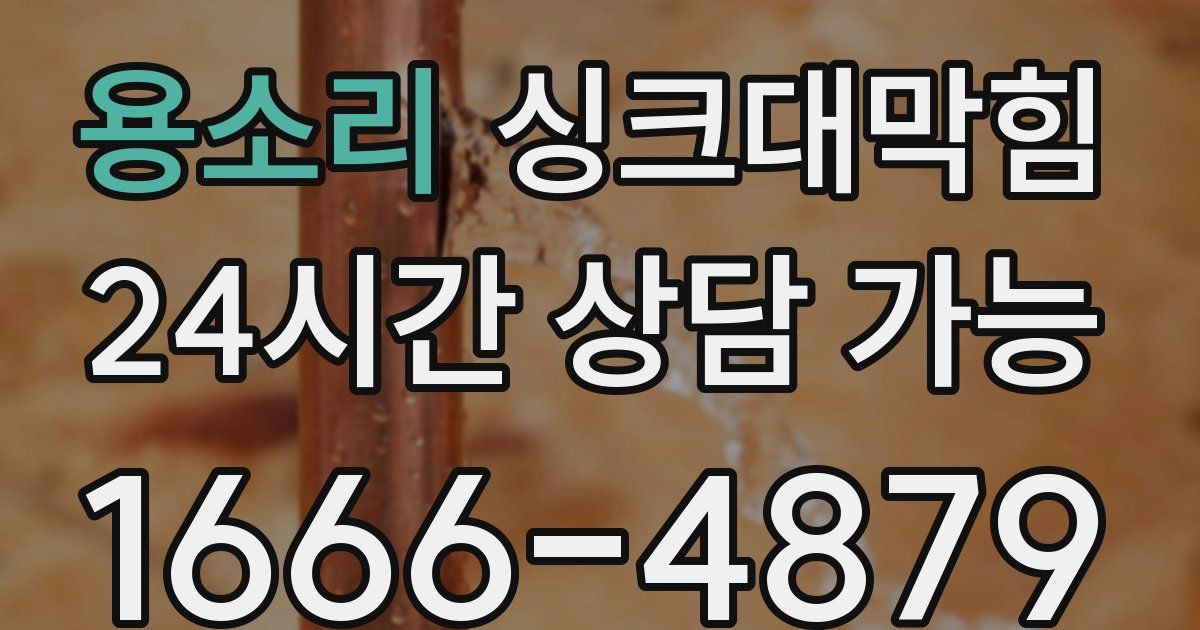용소리 싱크대 뚫기
