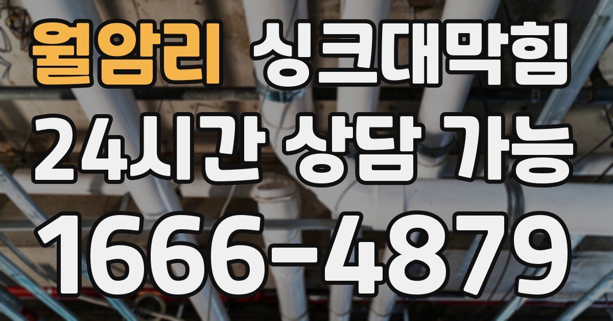 월암리 싱크대 뚫기