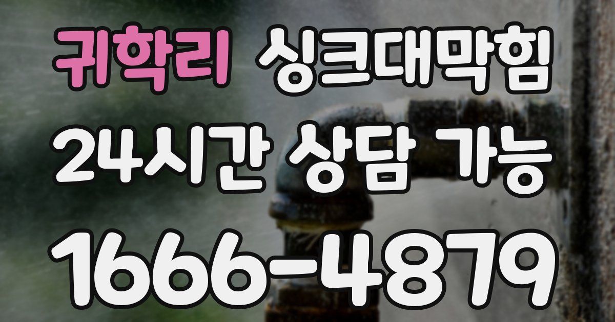 귀학리 싱크대 뚫기