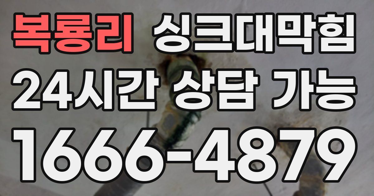 복룡리 싱크대 뚫기