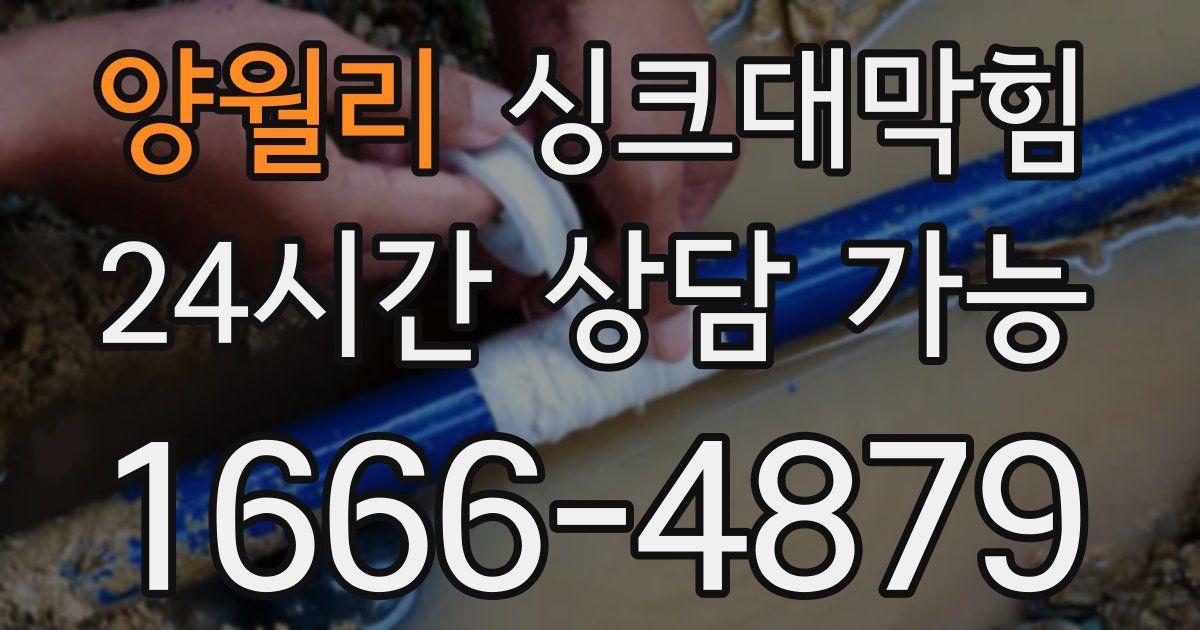 양월리 싱크대 뚫기