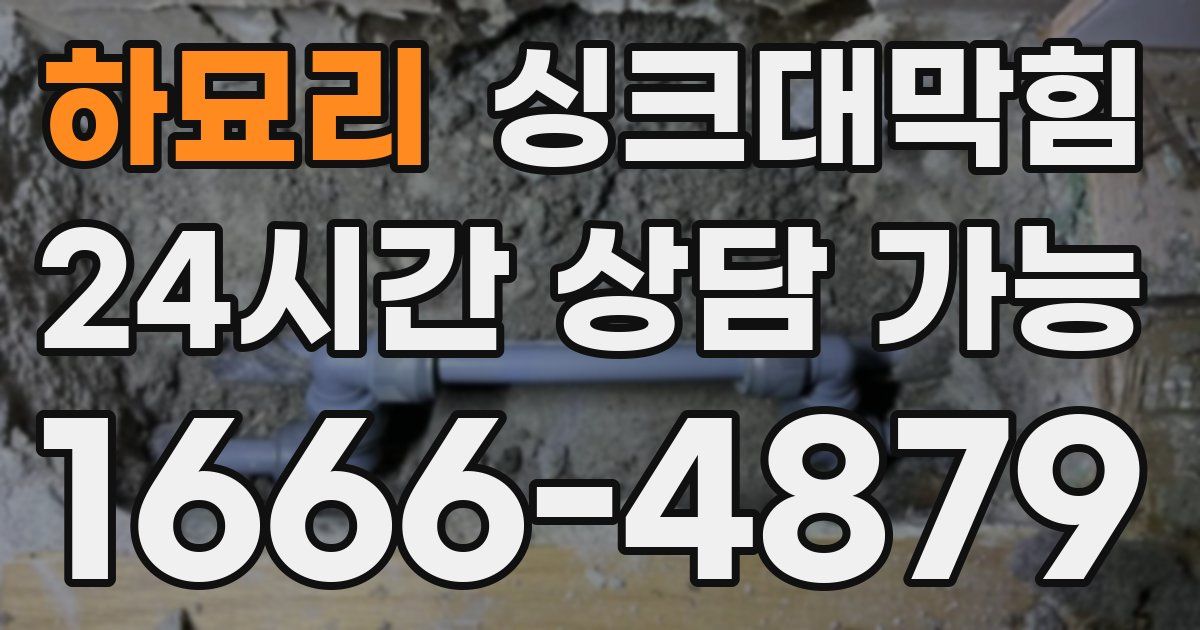 하묘리 싱크대 뚫기