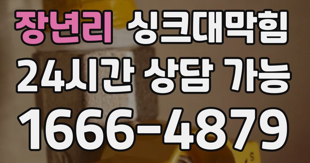 장년리 싱크대 뚫기