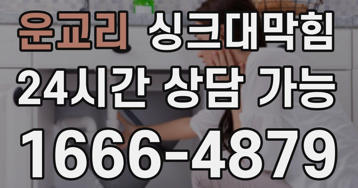 운교리 싱크대 뚫기