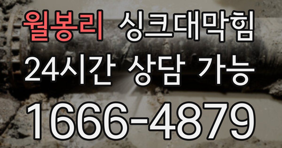 월봉리 싱크대 뚫기