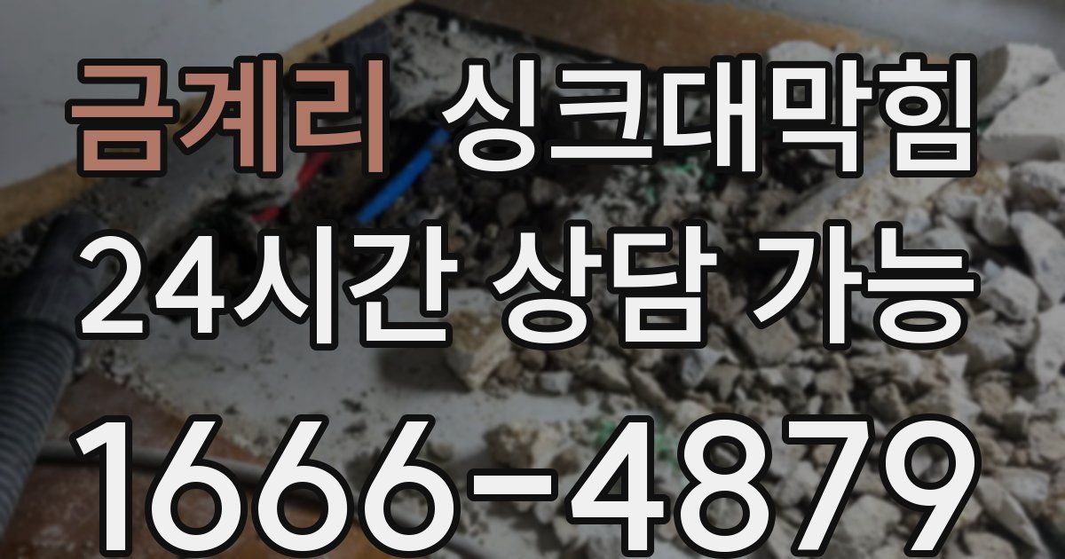 금계리 싱크대 뚫기