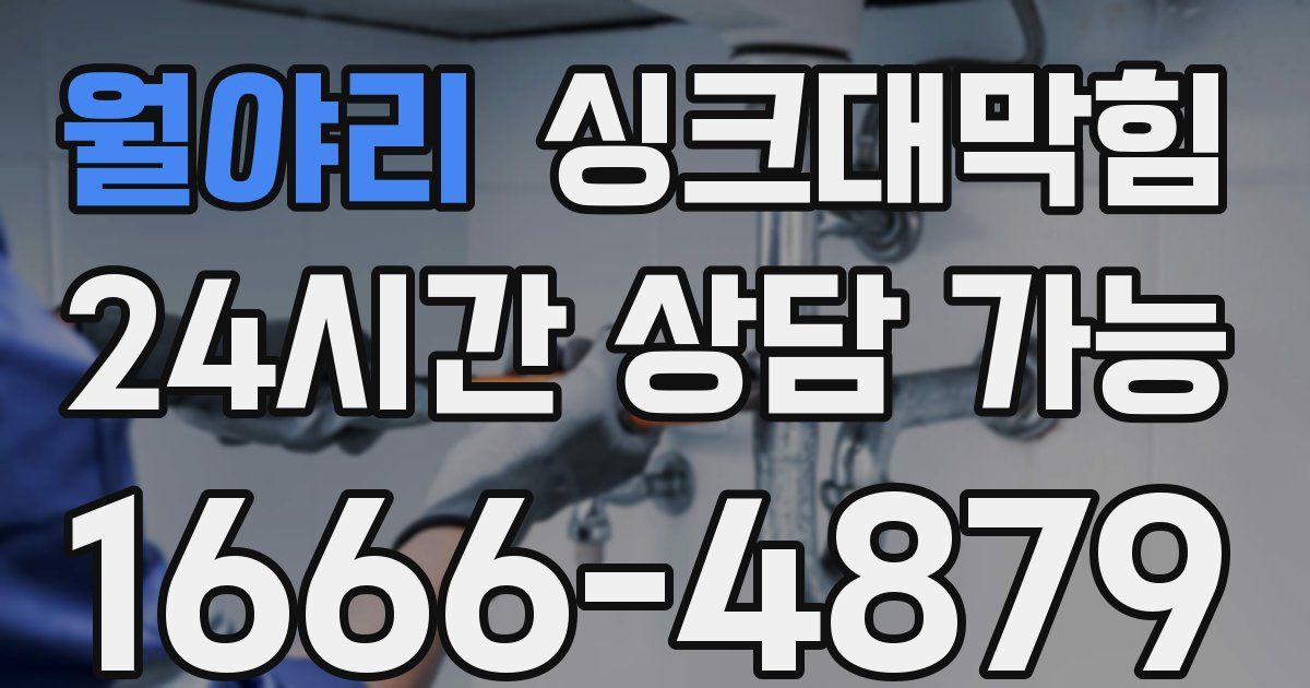 월야리 싱크대 뚫기
