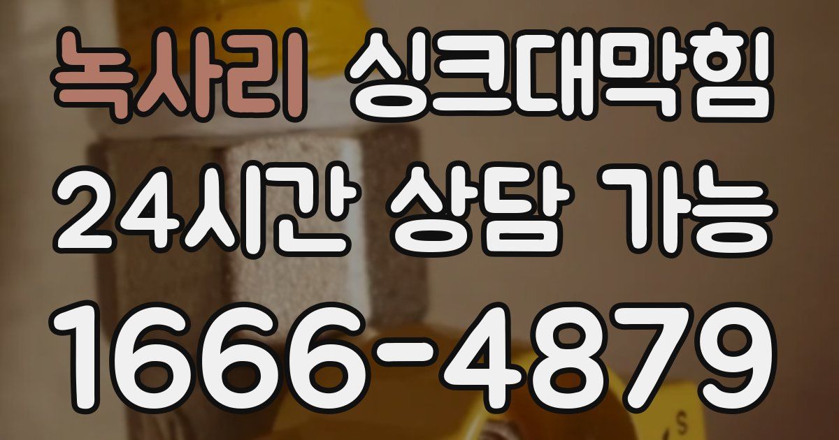 녹사리 싱크대 뚫기